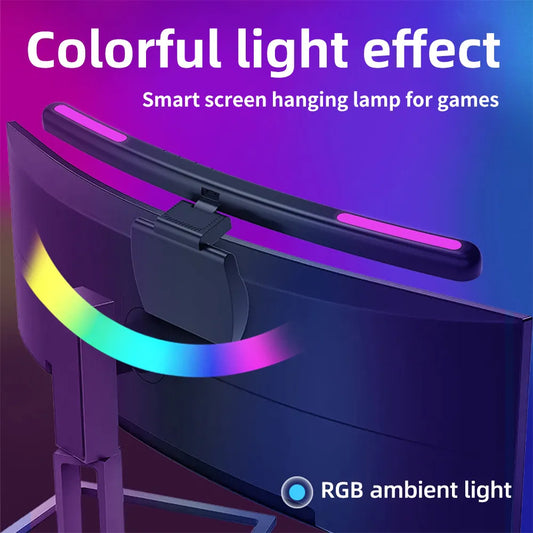 USB Curved Monitor Light Bar with Stepless Dimming & RGB Atmosphere